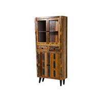 VITRINE Altholz 90x35x200 mehrfarbig lackiert SIXTIES #113 - Multicolor, Holzwerkstoff (90/200/35cm) - Massivmoebel24