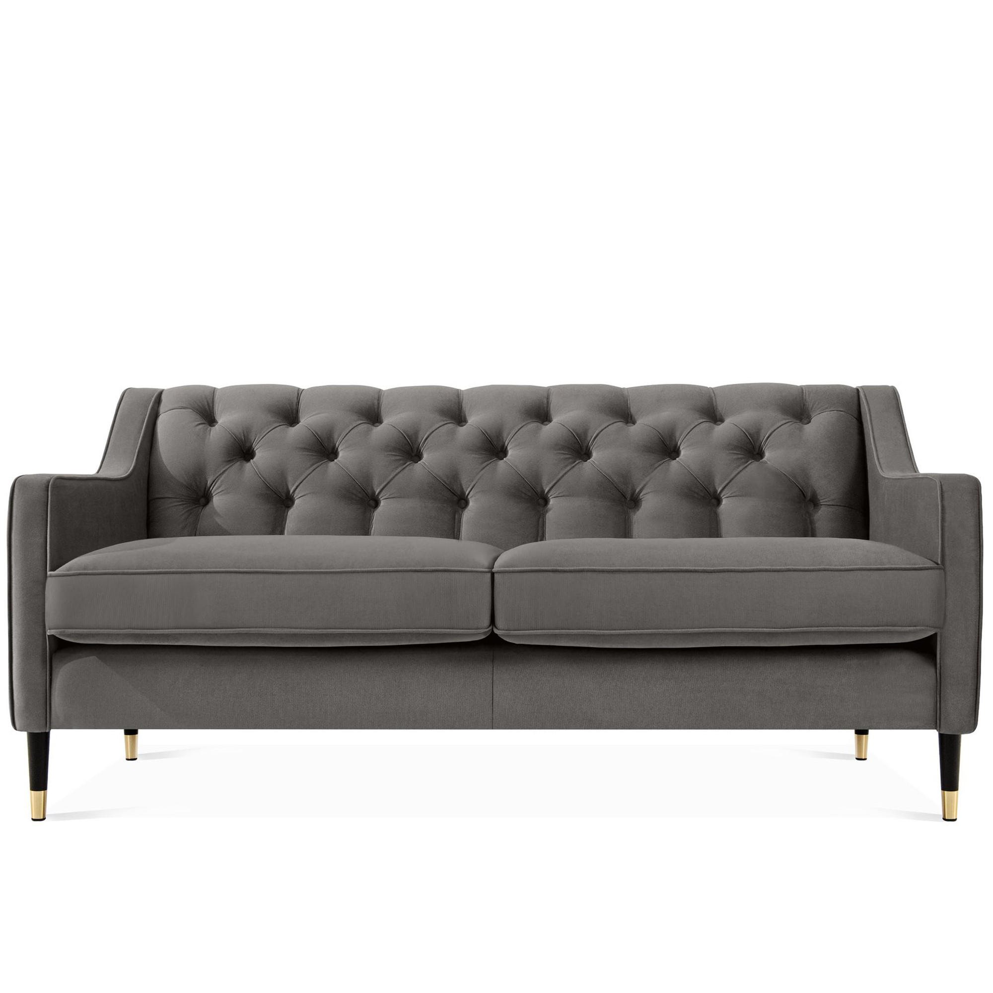 2-SITZER-SOFA NOMUS gesteppt, Grau - Wengefarben/Grau, Holzwerkstoff (170/78/80cm) - KONSIMO®