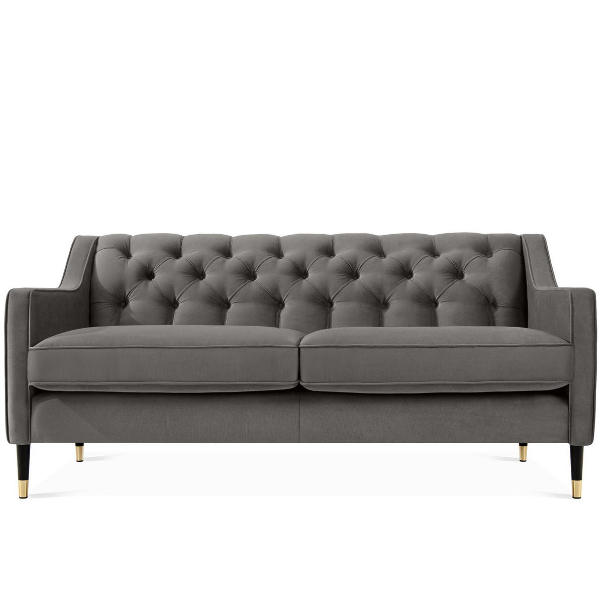 2-SITZER-SOFA NOMUS gesteppt, Grau - Wengefarben/Grau, Holzwerkstoff (170/78/80cm) - KONSIMO®