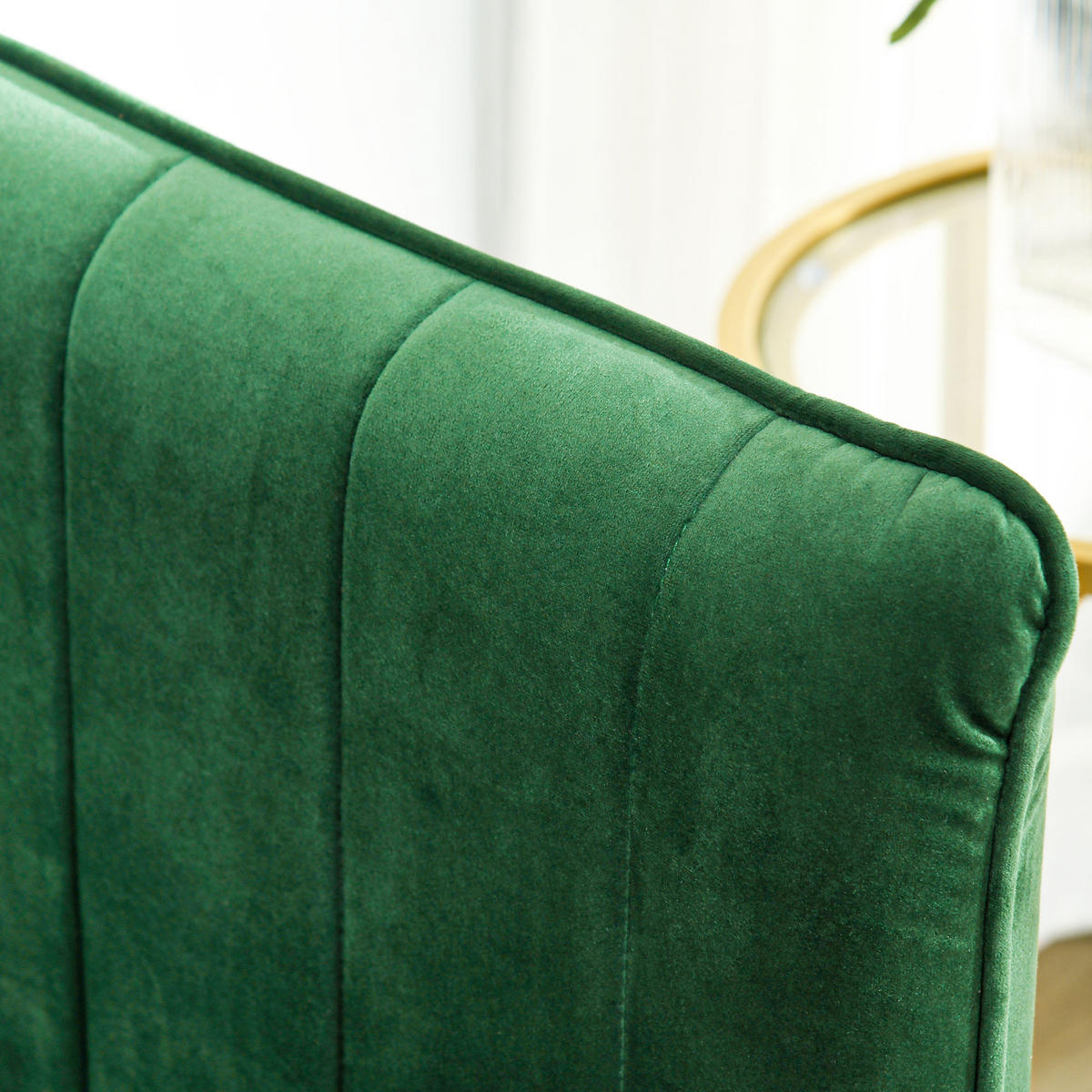 3 Sitzer Sofa Gästesofa mit 2 Sitzkissen, dreier Couch mit Armlehne, Grün - Grün, Kunststoff/Textil (88/76/200cm) - HOMCOM