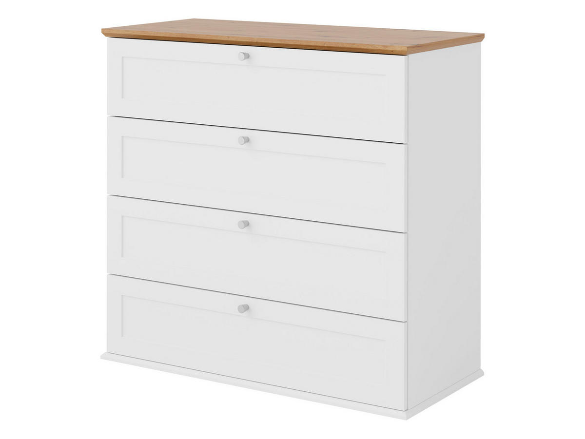 KOMMODE Gacoris 4SZ - Hellgrau/Weiß, Holzwerkstoff/Kunststoff (92/91/43cm) - MIRJAN24