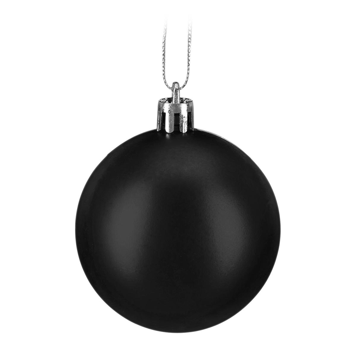 WEIHNACHTSKUGELN-SET 150-tlg. - Schwarz, Kunststoff (6/7/6cm) - Relaxdays
