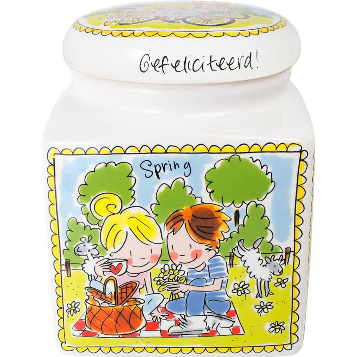 VORRATSDOSE Jahreszeiten in Bunt - 18cm - Multicolor, Keramik (16/20/16cm) - Blond Amsterdam