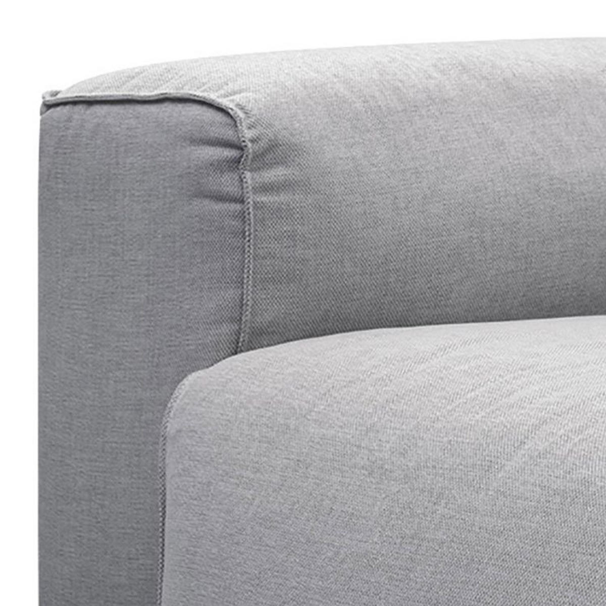 3-SITZER ECKSOFA mit Longchair - Hellgrau/Schwarz, Kunststoff/Textil (317/173cm) - home24
