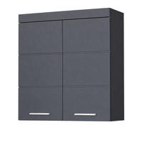 HÄNGESCHRANK grau Hochglanz 73 x 77 cm, Badschrank 2-türig hängend - Grau, Holzwerkstoff/Kunststoff (73/77/23cm) - Top.Furn