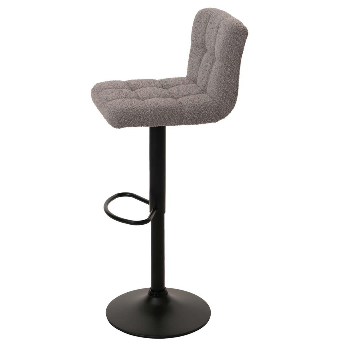 BARHOCKER 2er-Set gepolstert mit Lehne Sitzhöhe 63-83cm höhenverstellbar drehbar Stoff Boucle Grau - Hellgrau, Textil/Metall (38/107/41cm) - PROREGAL