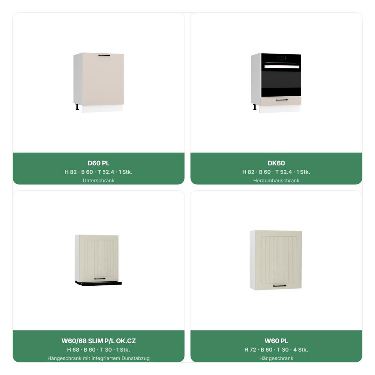 KÜCHENZEILE 420 cm - IRMA & MAX KS5-G420 - in Kaffee / Beige - Kaschmir/Schwarz, Holz/Holzwerkstoff (420/213.3/56cm) - Royal24_Markt