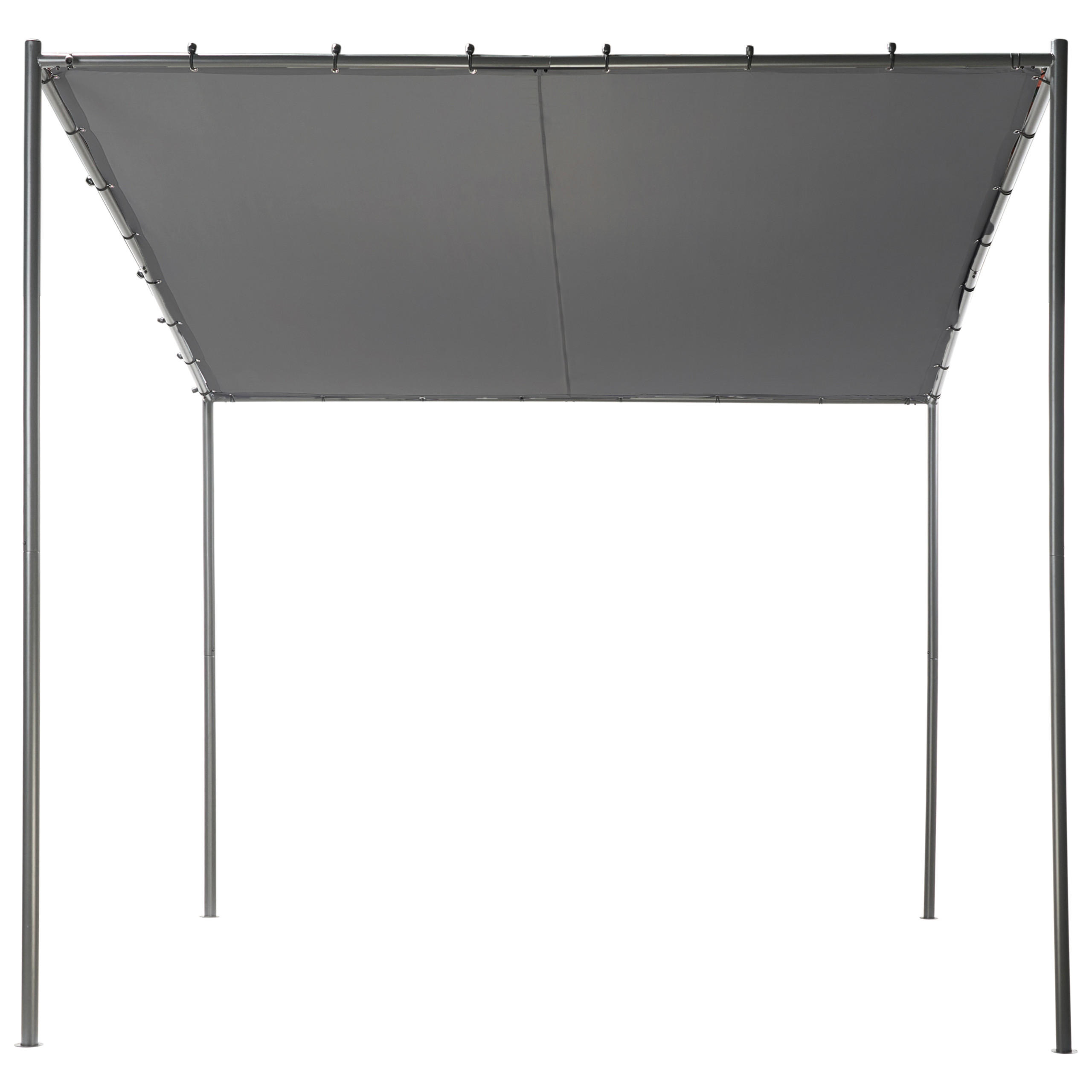 GARTEN-PERGOLA Grau Vimino - Grau, Textil (282/282/294cm) - Beliani