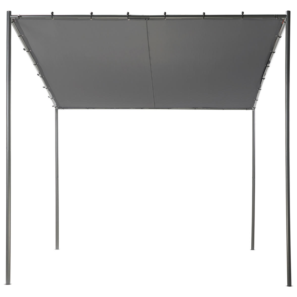 GARTEN-PERGOLA Grau Vimino - Grau, Textil (282/282/294cm) - Beliani