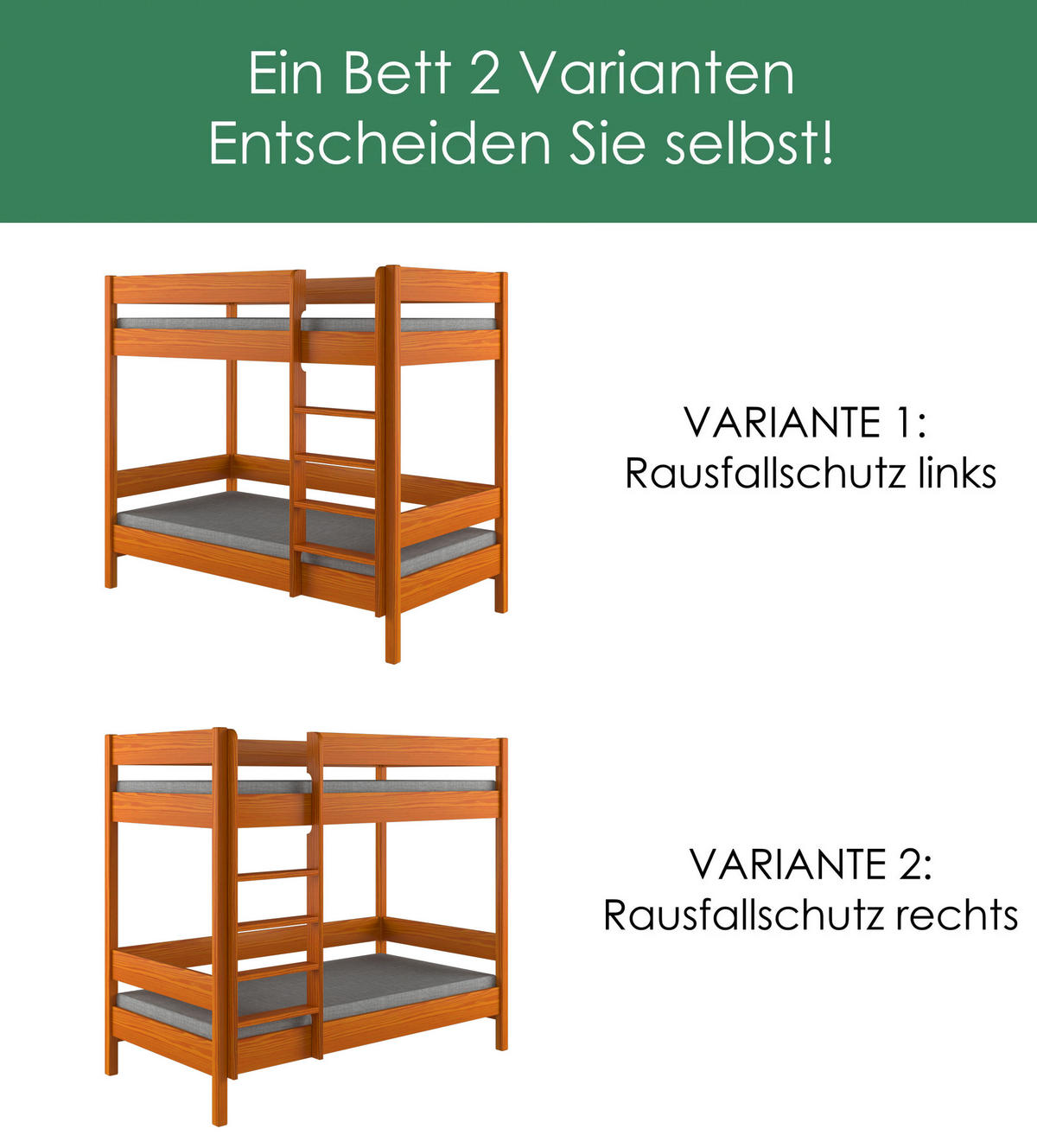 ETAGENBETT Diego 160x80 teak mit Schubladen und Matratzen - Braun, Holzwerkstoff (80/160cm)