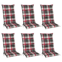 HOCHLEHNERAUFLAGE Sunny RK 120/50/6cm Bordeaux-Kariert 6tlg - Bordeaux, Textil (50/6/120cm) - Beautissu 
