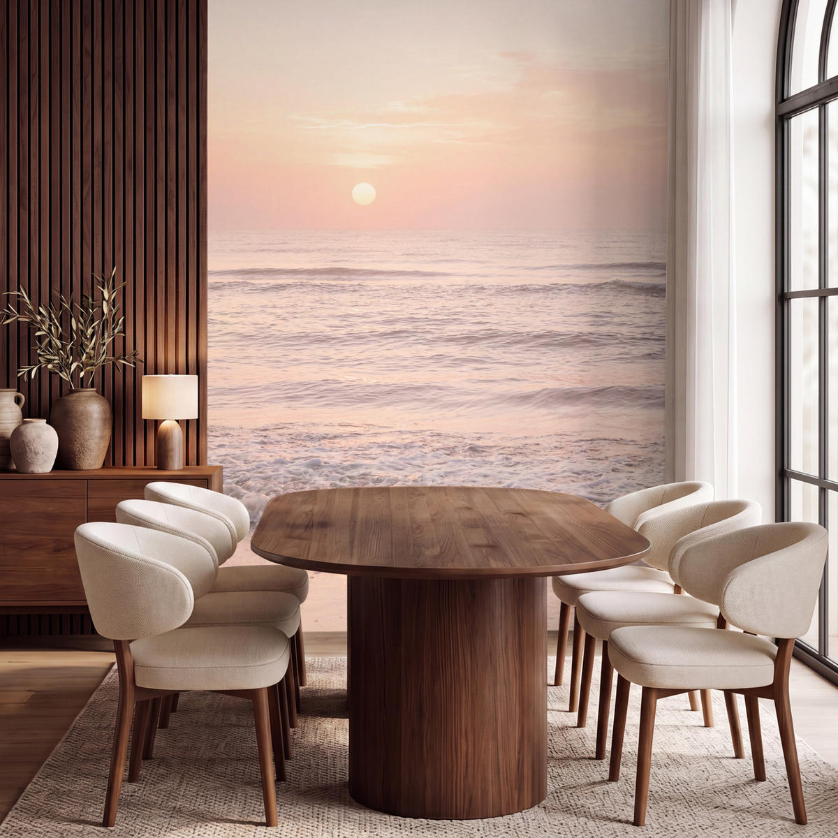 TAPETE - Sonne - Strand - Rosa - 200x280 cm - Hellrosa, Papier (200/280cm) - OnlyWow