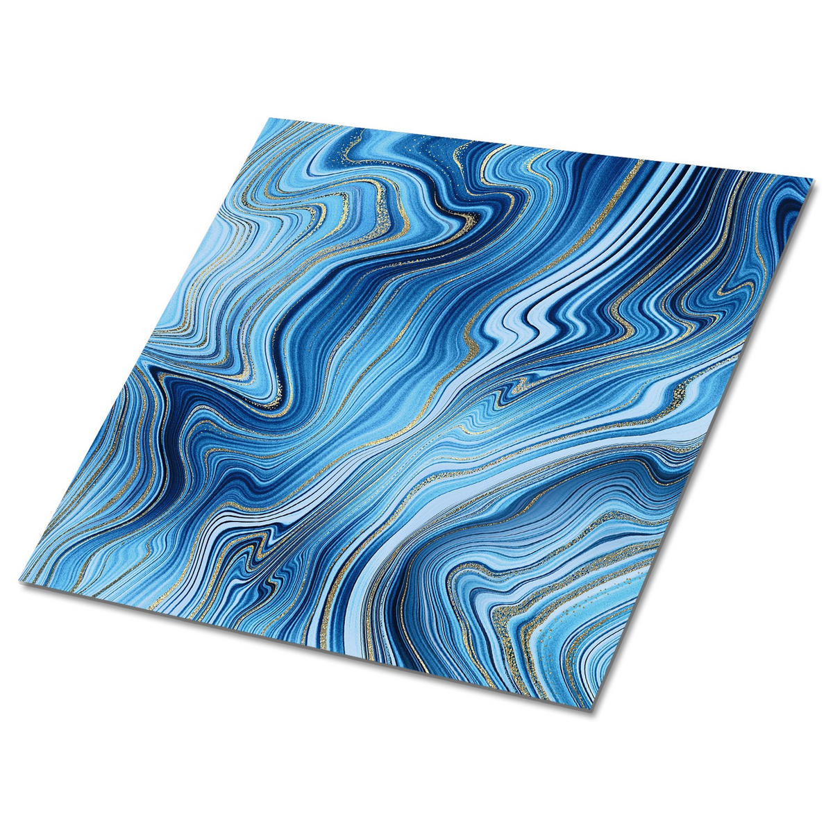 FLIESENAUFKLEBER 9 Stück 30x30 cm selbstklebend Marmorstruktur - Blau, Textil (30/1.6/30cm) - TULUP