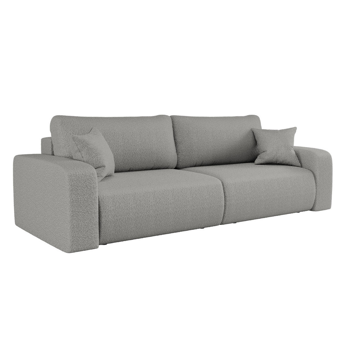 SCHLAFSOFA MILANO und Bettkasten Stoff Quelle Grau - Grau, Holz (246/83/98cm) - Kaiser Möbel