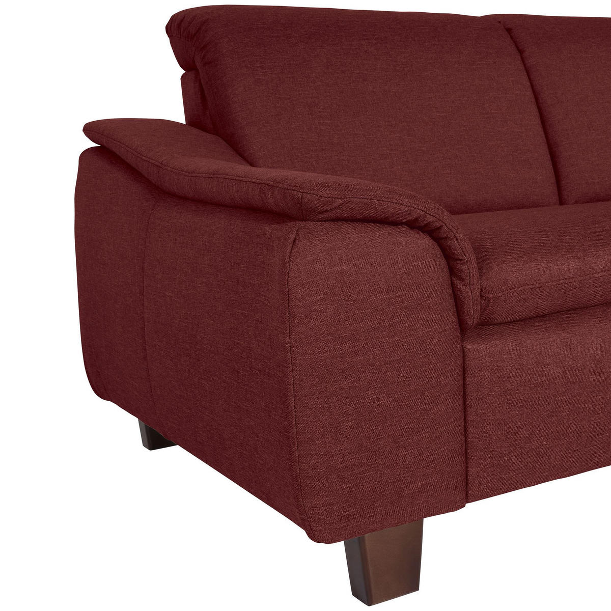 ECKSOFA mit Ottomane rechts Kaylil Flachgewebe rot - Rot, Kunststoff (187/247cm) - 58aufmkessel