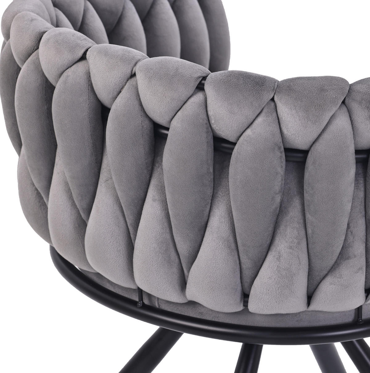 ESSZIMMERSTUHL 4er-Set drehbar Samt Gray - Grau, Metall (54/72/59.1cm) - Meubliv