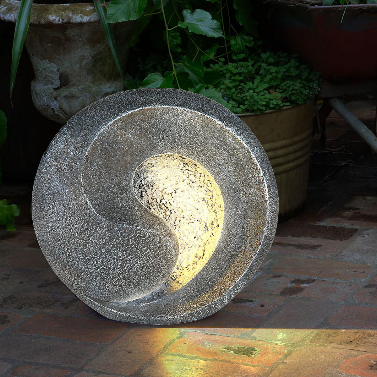 LED AUSSENLEUCHTE Solarleuchte Skulptur Grau - Grau, Kunststoff (29.5/11/29cm) - Globo Lighting