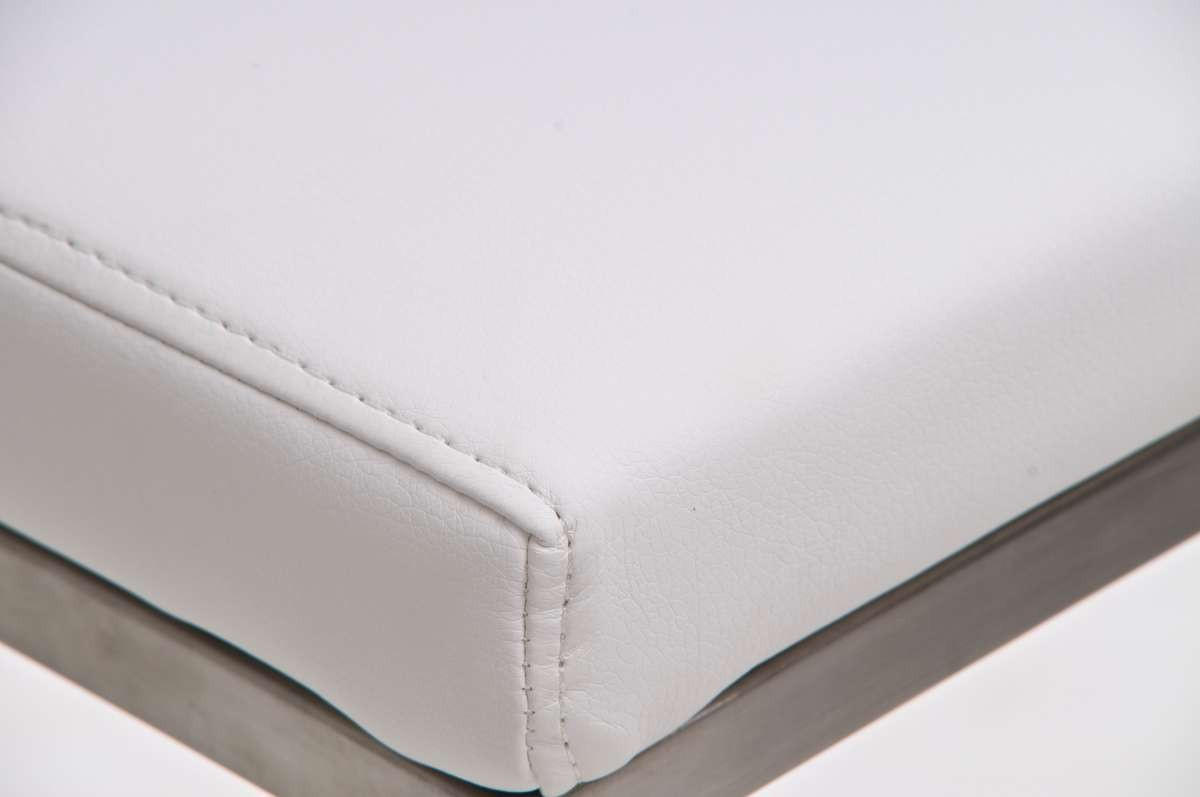 BARHOCKER Panama 86x42x44 cm weiß - Weiß, Leder (42/86/44cm) - furnicato