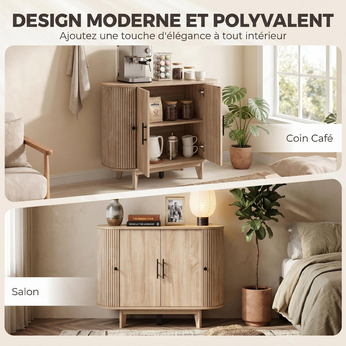 SIDEBOARD Eiche-Nachbildung, 4 Türen, 90/40/76 cm - Eichefarben, Holz (90/76/40cm) - PANGIVO