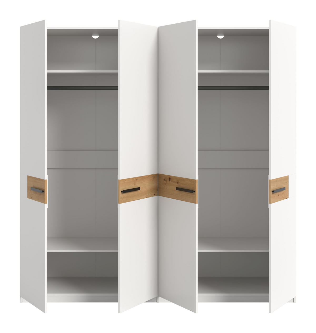 KLEIDERSCHRANK Stanga weiß 200/55/201 cm - Weiß, Holzwerkstoff (200/201/55cm) - Xonox