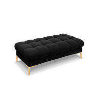 BANK Mamaia aus Samt schwarz 2 Sitzplätze - Schwarz, Textil (133/41/62cm) - Micadoni