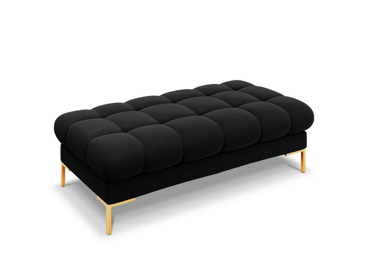 BANK Mamaia aus Samt schwarz 2 Sitzplätze - Schwarz, Textil (133/41/62cm) - Micadoni