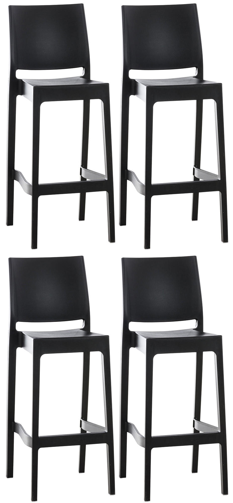 BARHOCKER 2er-Set MIAMI Schwarz Kunststoff - Schwarz, Kunststoff (45/105/51cm) - DELUKE