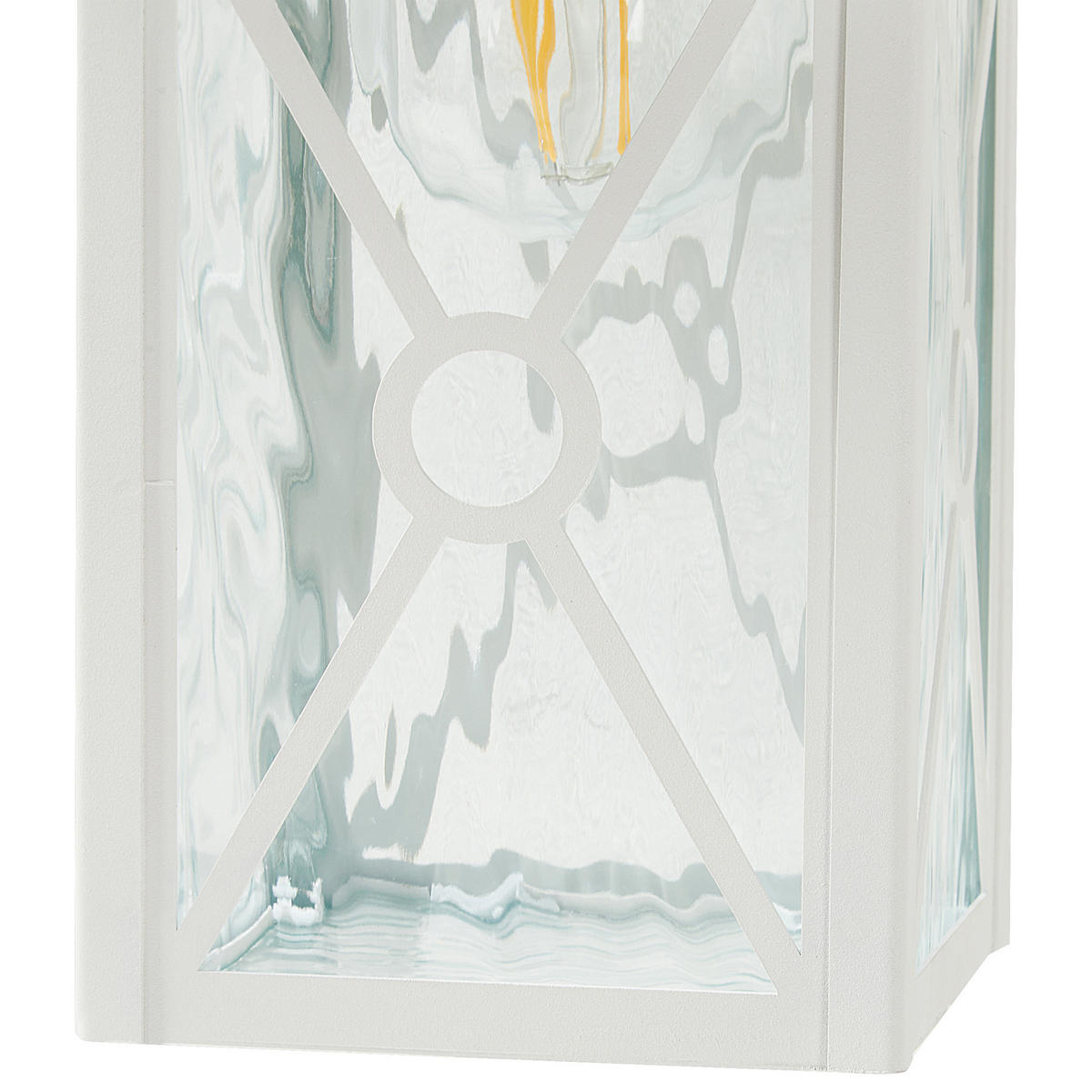 AUSSENWANDLEUCHTE Findon 16/16/30 cm - Weiß, Metall (16/30/16cm) - Beliani