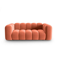 SOFA Lupine aus Samt koralle 2 Sitzplätze - Koralle, Textil (200/70/95cm) - Micadoni