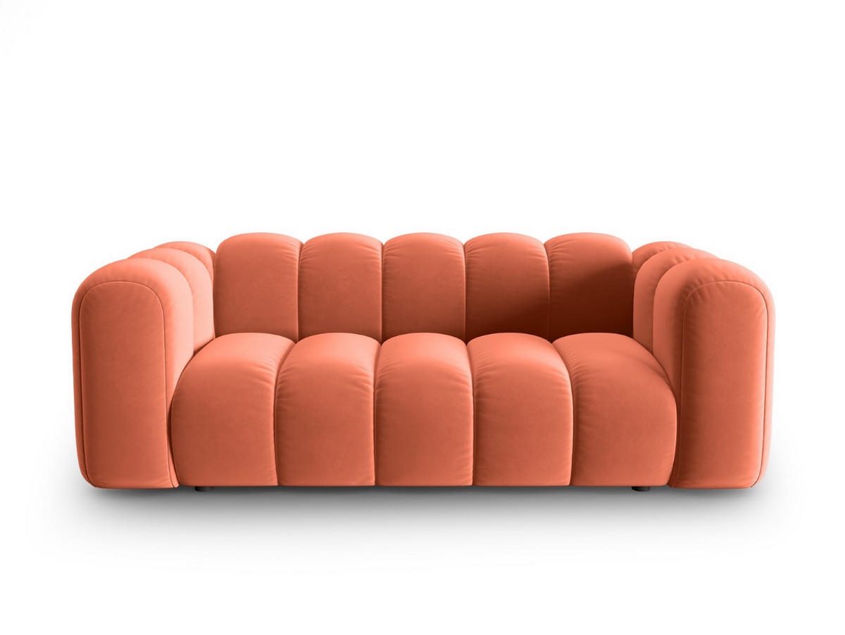 SOFA Lupine aus Samt koralle 2 Sitzplätze - Koralle, Textil (200/70/95cm) - Micadoni