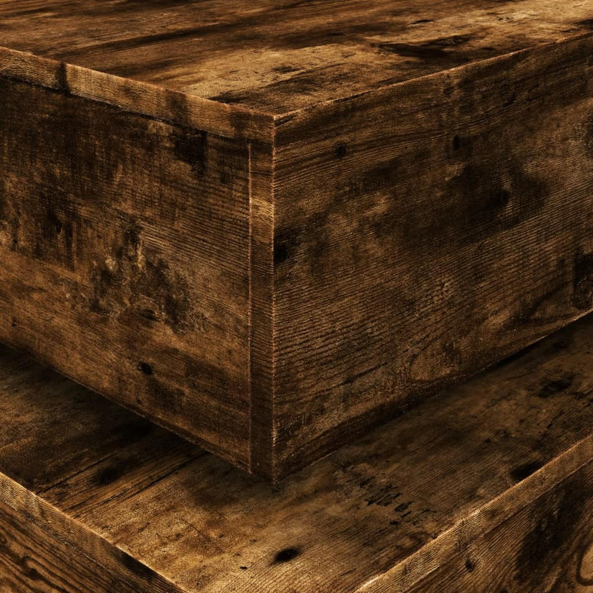 COUCHTISCH Moderner 90/50/40 cm aus Holzwerkstoff Räuchereiche-Dekor mit Led-Leuchten - Dunkelbraun, Holz (50/90/40cm) - vidaXL