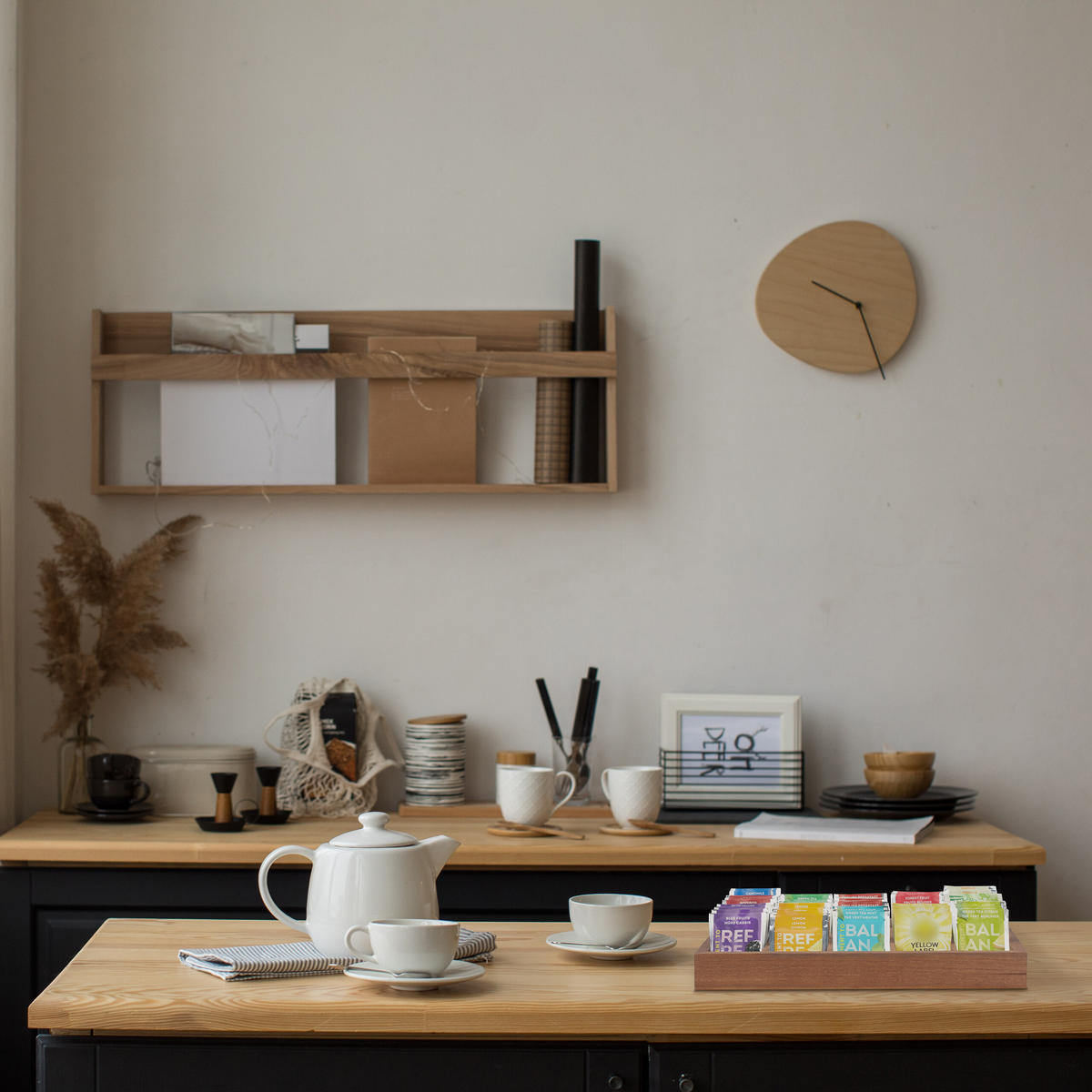 SORTIERBOX - Hellbraun, Holz (32/3.5/26cm) - Relaxdays