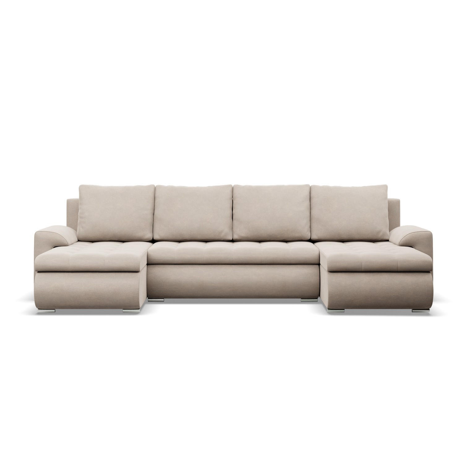 U-SOFA MIT SCHLAFFUNKTION FORESTA, Beige - Beige, Textil (302/89/159cm)