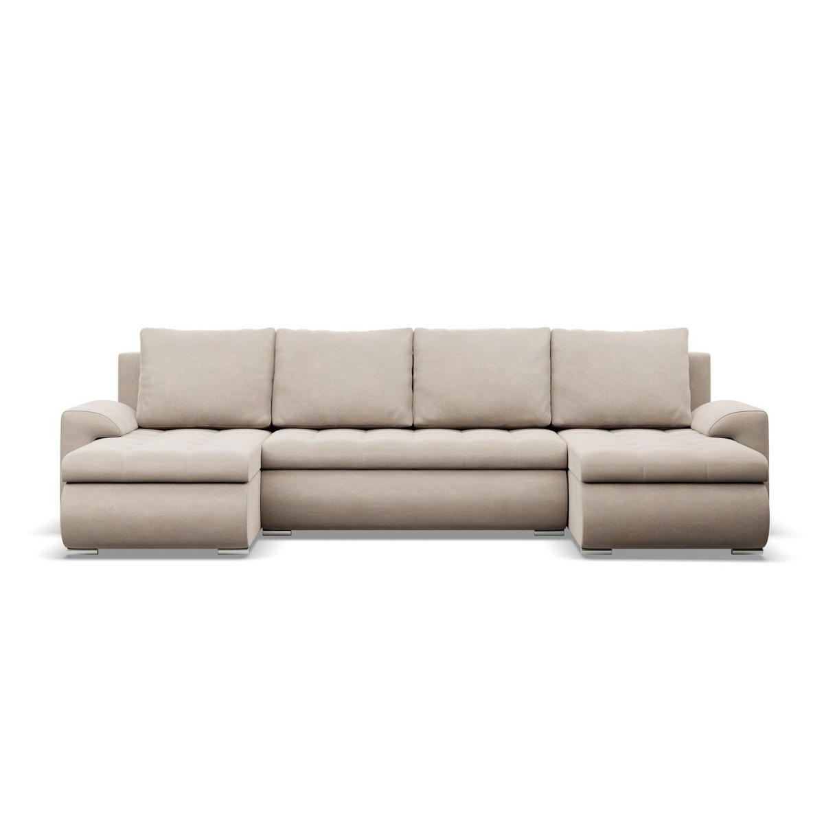 U-SOFA MIT SCHLAFFUNKTION FORESTA, Beige - Beige, Textil (302/89/159cm)
