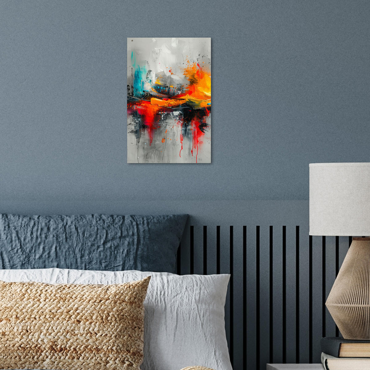 POSTER Moderne Kunst - Orange - Grau - Abstrakt 20x30 cm - Hellgrau, Papier (20/30/0.1cm) - MuchoWow