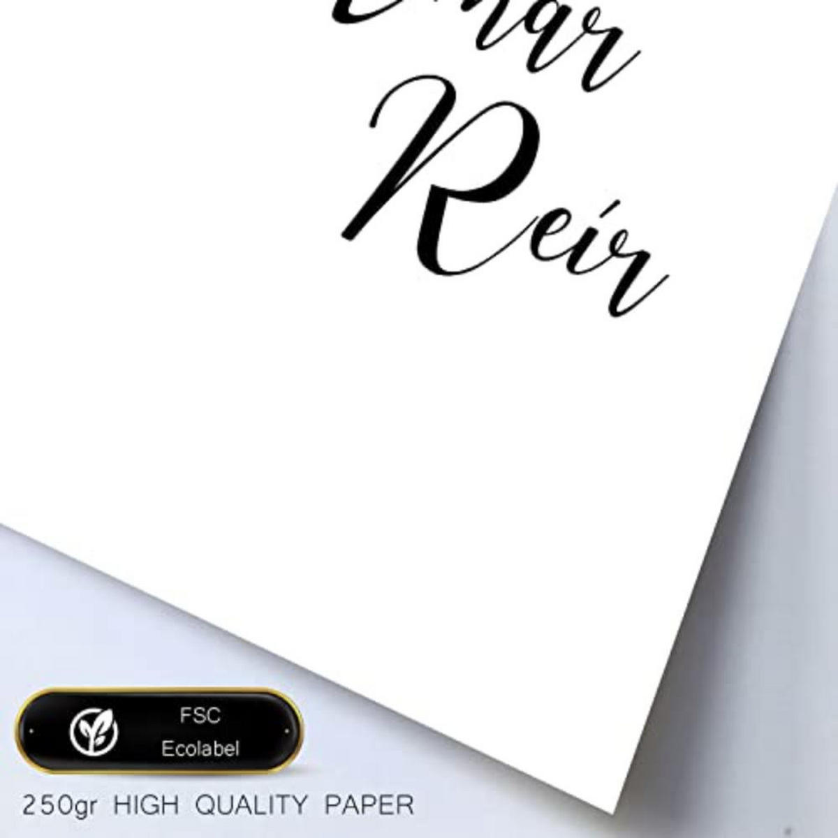 POSTER Set mit 4 Leben TypografieStil A4 Schwarzer Rahmen - Schwarz, Papier (29.7/3cm) - Nacnic