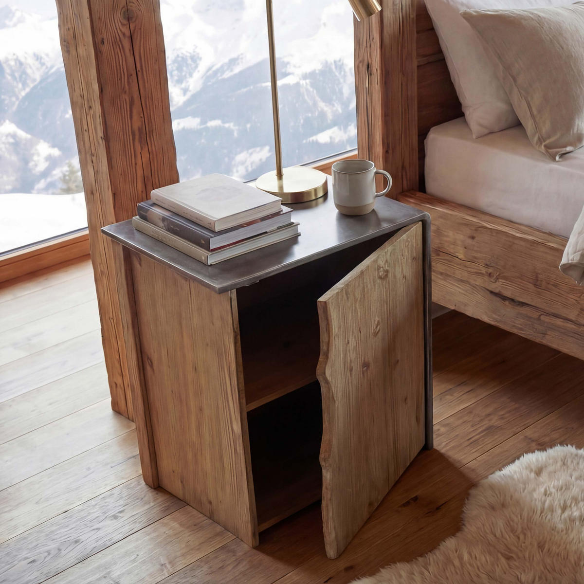 BEISTELLTISCH Braun, Grau - Braun/Grau, Holz (40/50/60cm) - MCW