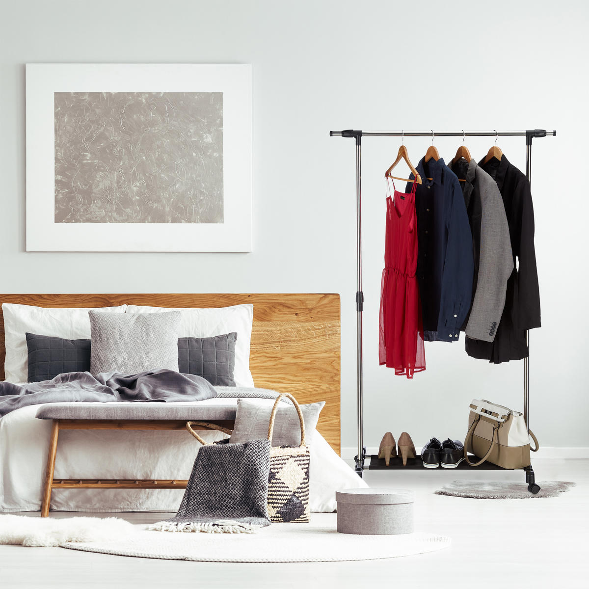 KLEIDERSTÄNDER - Multicolor, Kunststoff/Metall (151/162/50cm) - Relaxdays