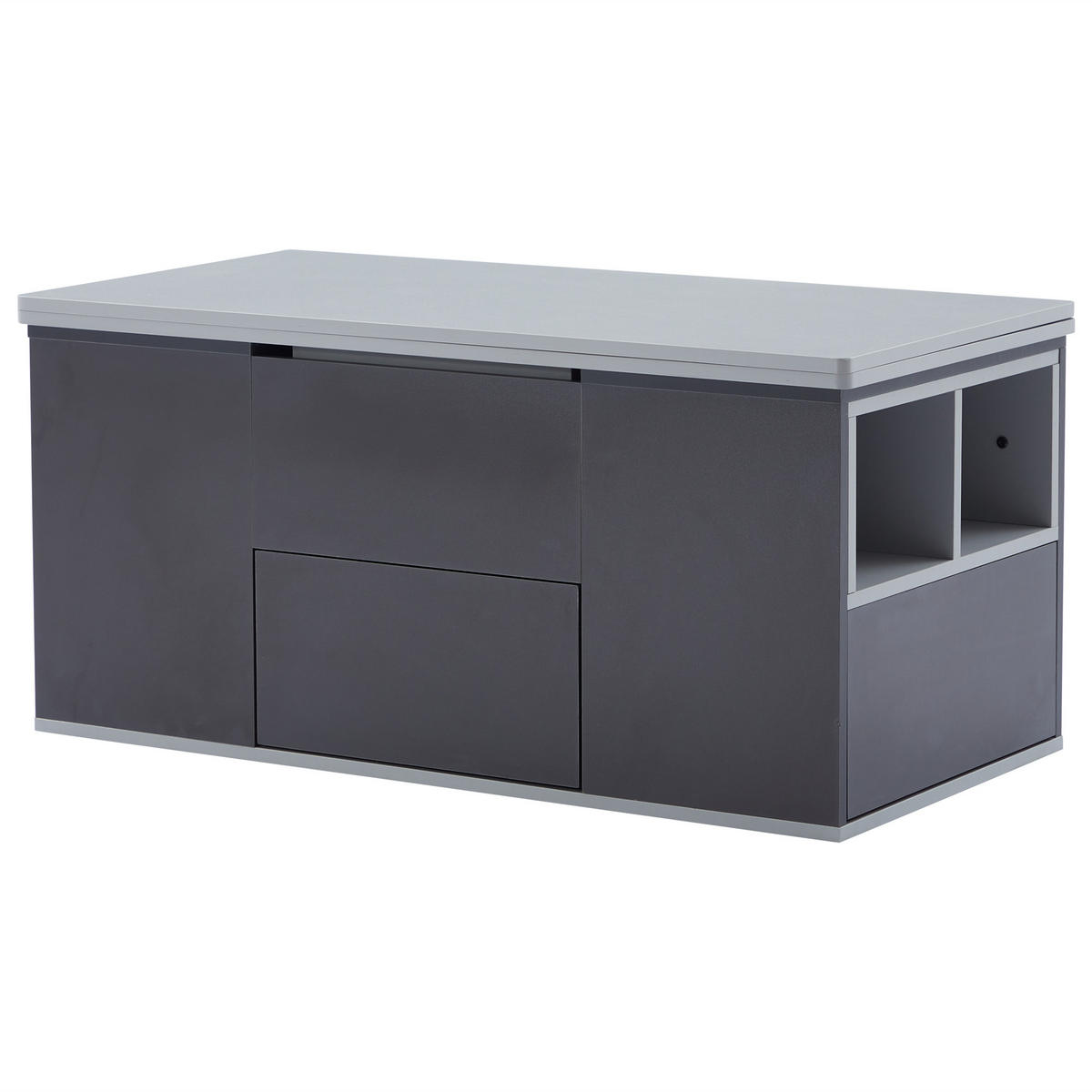COUCHTISCH Grau Mit Lift-Top-Funktion & multifunktionalem Stauraum - Grau, Holzwerkstoff (51/100/47cm) - Urban Meuble