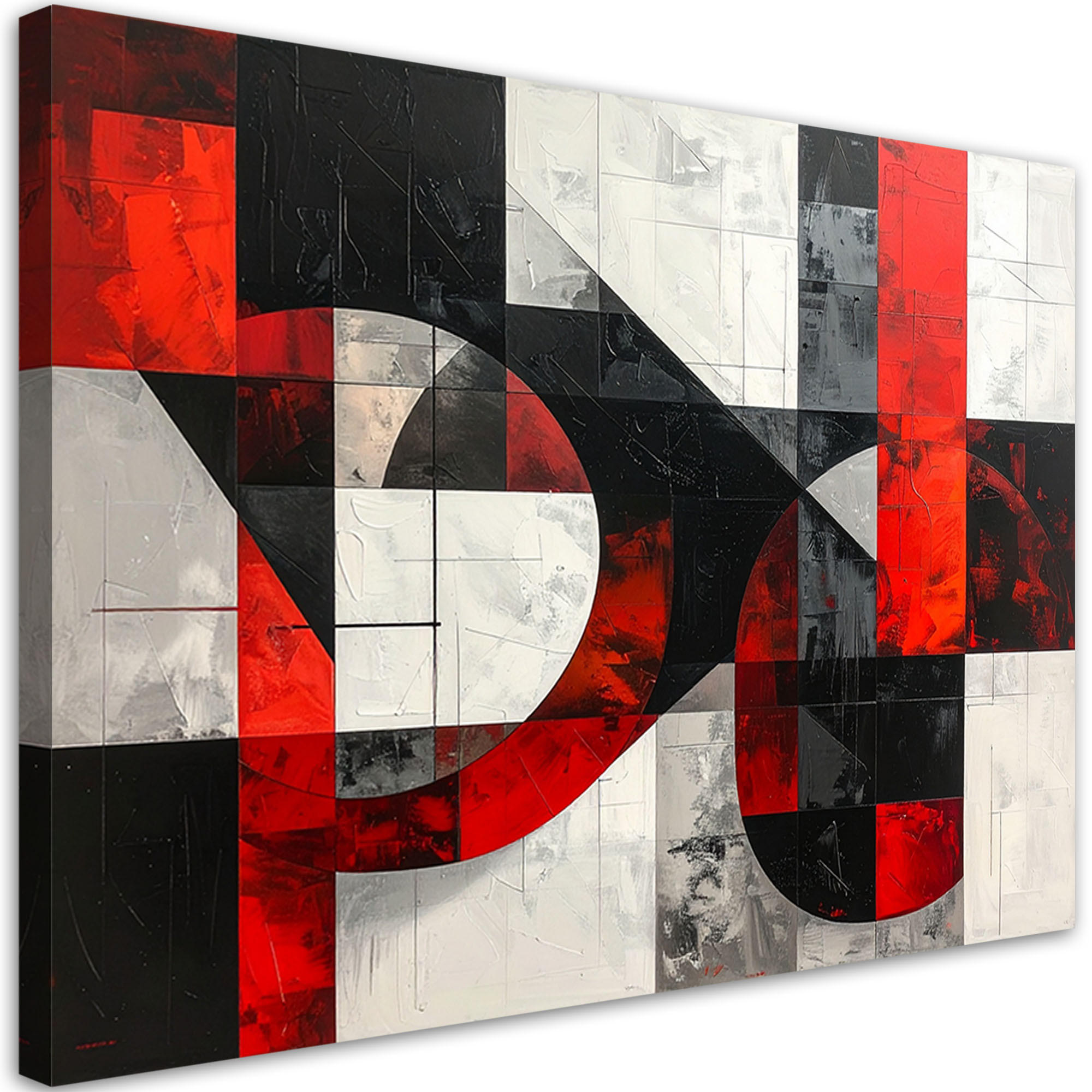 LEINWANDBILD 3D und geometrisch 120x80cm - Rot, Textil (120/80cm) - Feeby