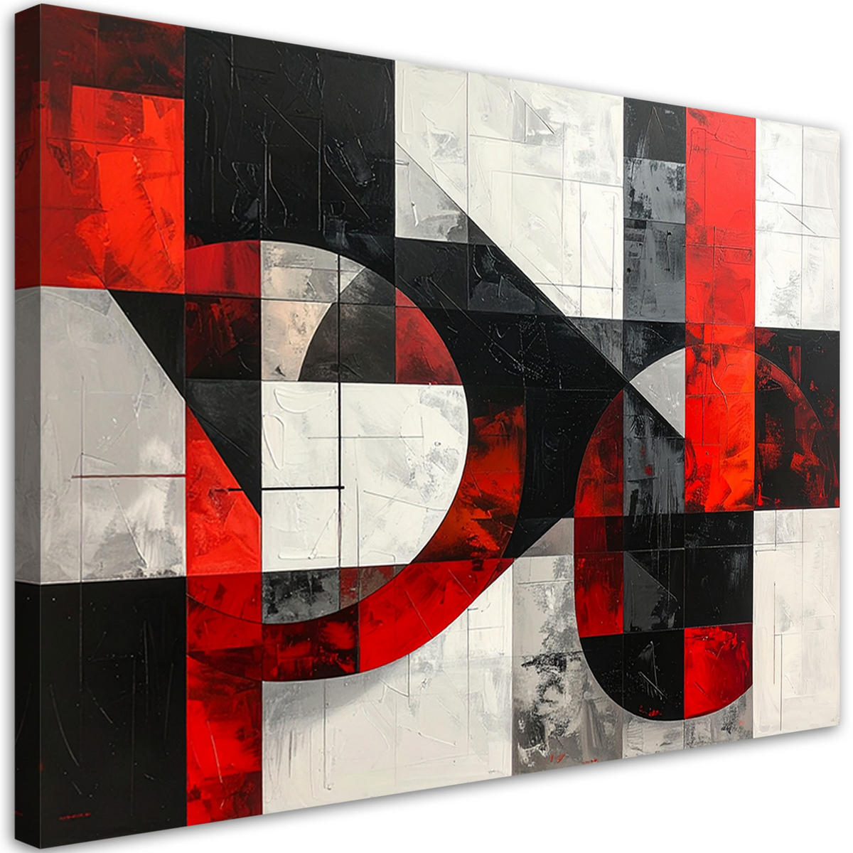 LEINWANDBILD 3D und geometrisch 120x80cm - Rot, Textil (120/80cm) - Feeby