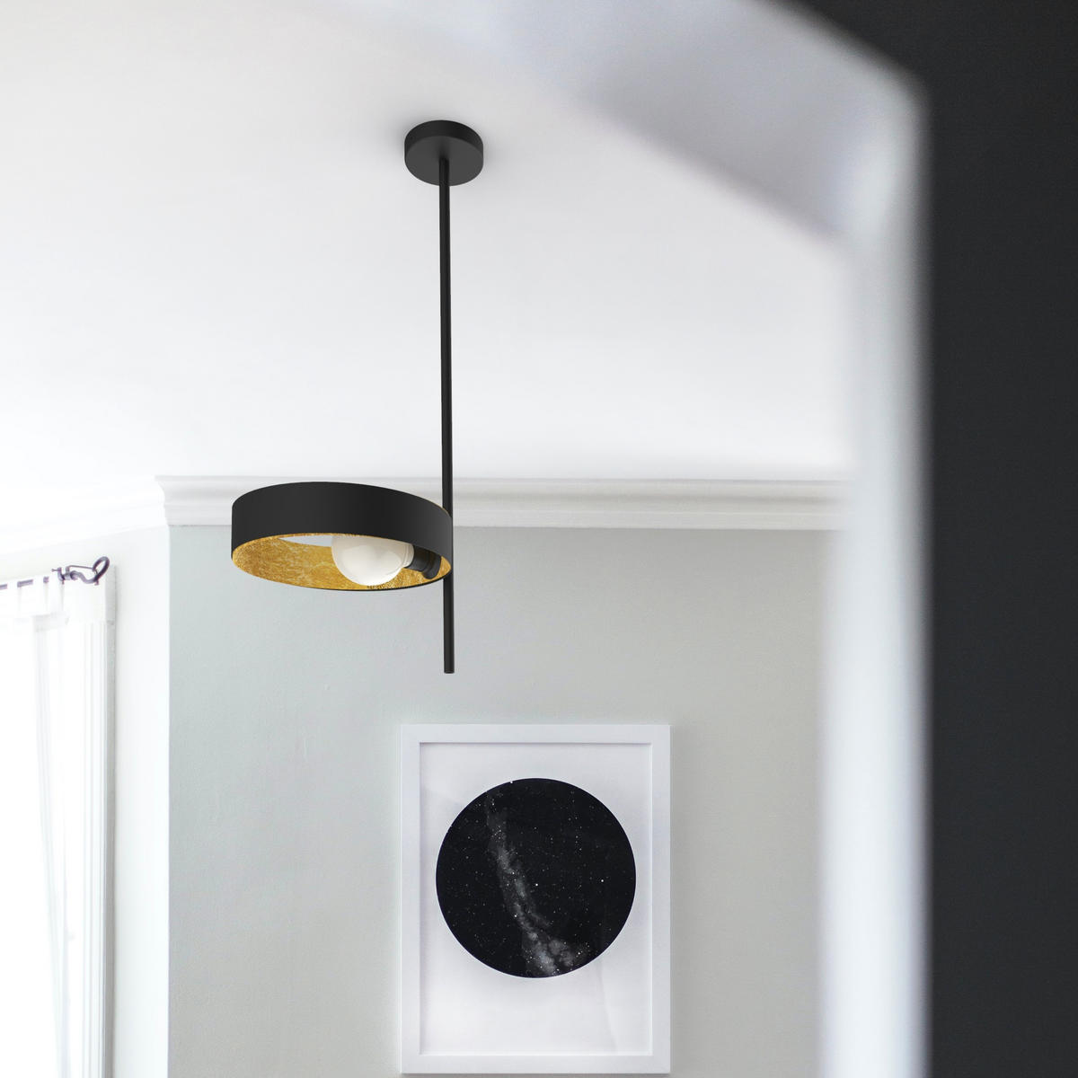 DECKENLEUCHTE - Goldfarben, Metall (30/30/80cm) - Lumicom