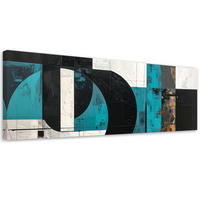 LEINWANDBILD 3D und geometrisch 120x40cm - Türkis, Textil (120/40cm) - Feeby