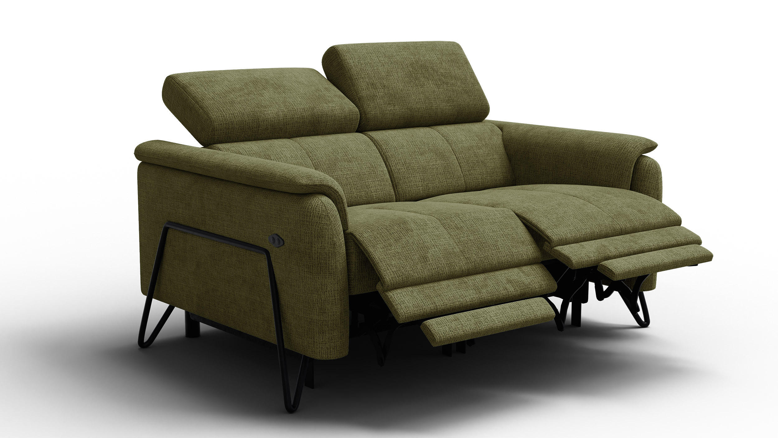 RELAXSOFA RODEN 2-Sitzer, olive - Olivgrün, Holz/Textil (152/82/103cm) - Courtois Laville