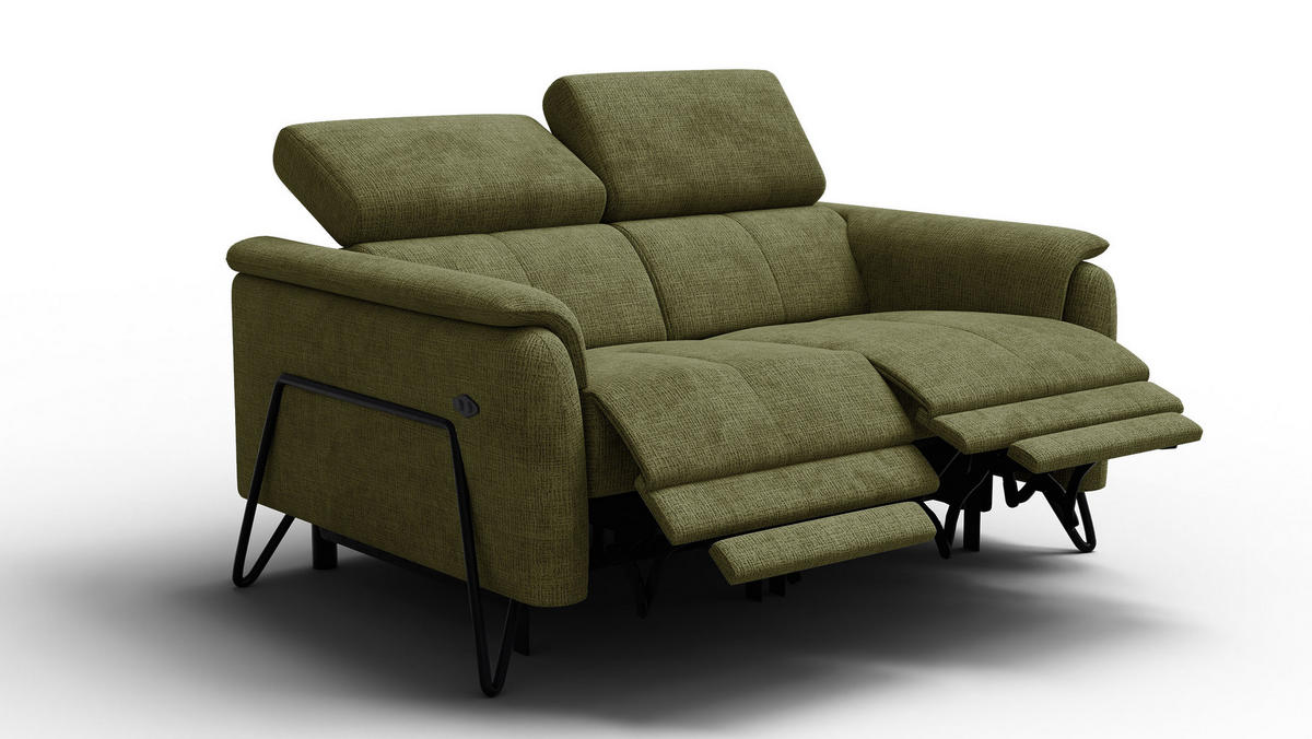RELAXSOFA RODEN 2-Sitzer, olive - Olivgrün, Holz/Textil (152/82/103cm) - Courtois Laville