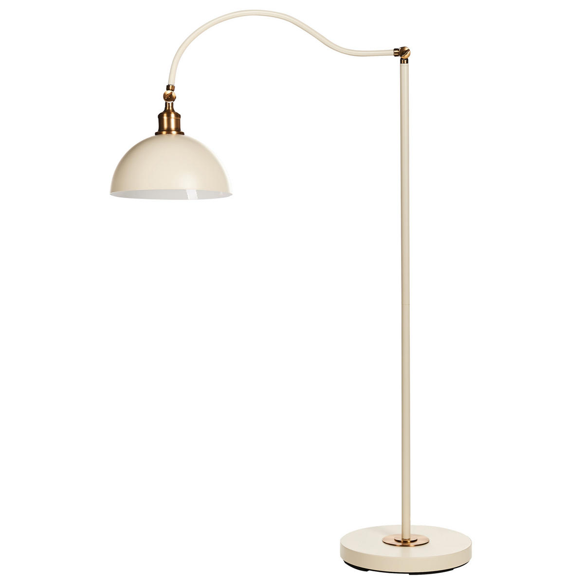 STEHLAMPE Beige/Weiß/Gold Lennon - Beige/Goldfarben, Metall (38/28/145cm) - Beliani