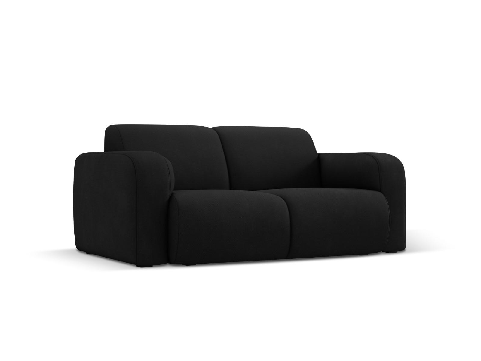 SOFA Molino aus strukturiertem Stoff schwarz 2 Sitzplätze - Schwarz, Textil (95/72/170cm) - Micadoni