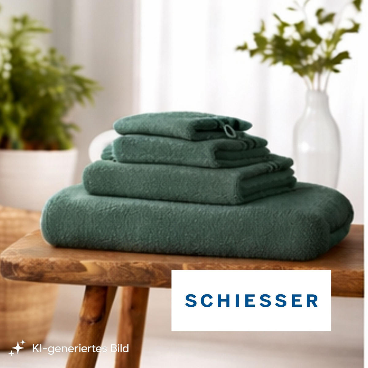 WASCHHANDSCHUHSET Skyline Color - 5-teilig - 16x22 cm - Dunkelgrün - Dunkelgrün, Textil (16/22cm) - SCHIESSER