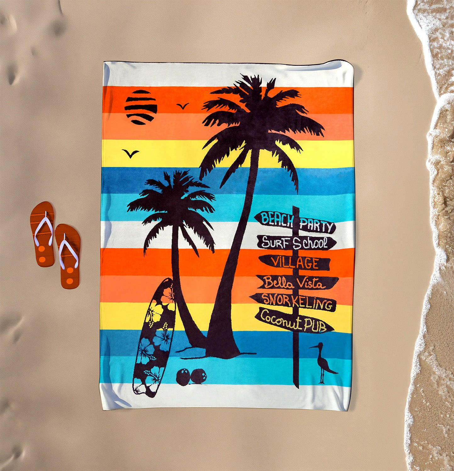 STRANDTUCH aus Veloursfrottee Jacquard Mehrfarbig 140x180 400g/m² - Coconut Beach - Multicolor, Textil (140/180cm) - LE COMPTOIR DE LA PLAGE