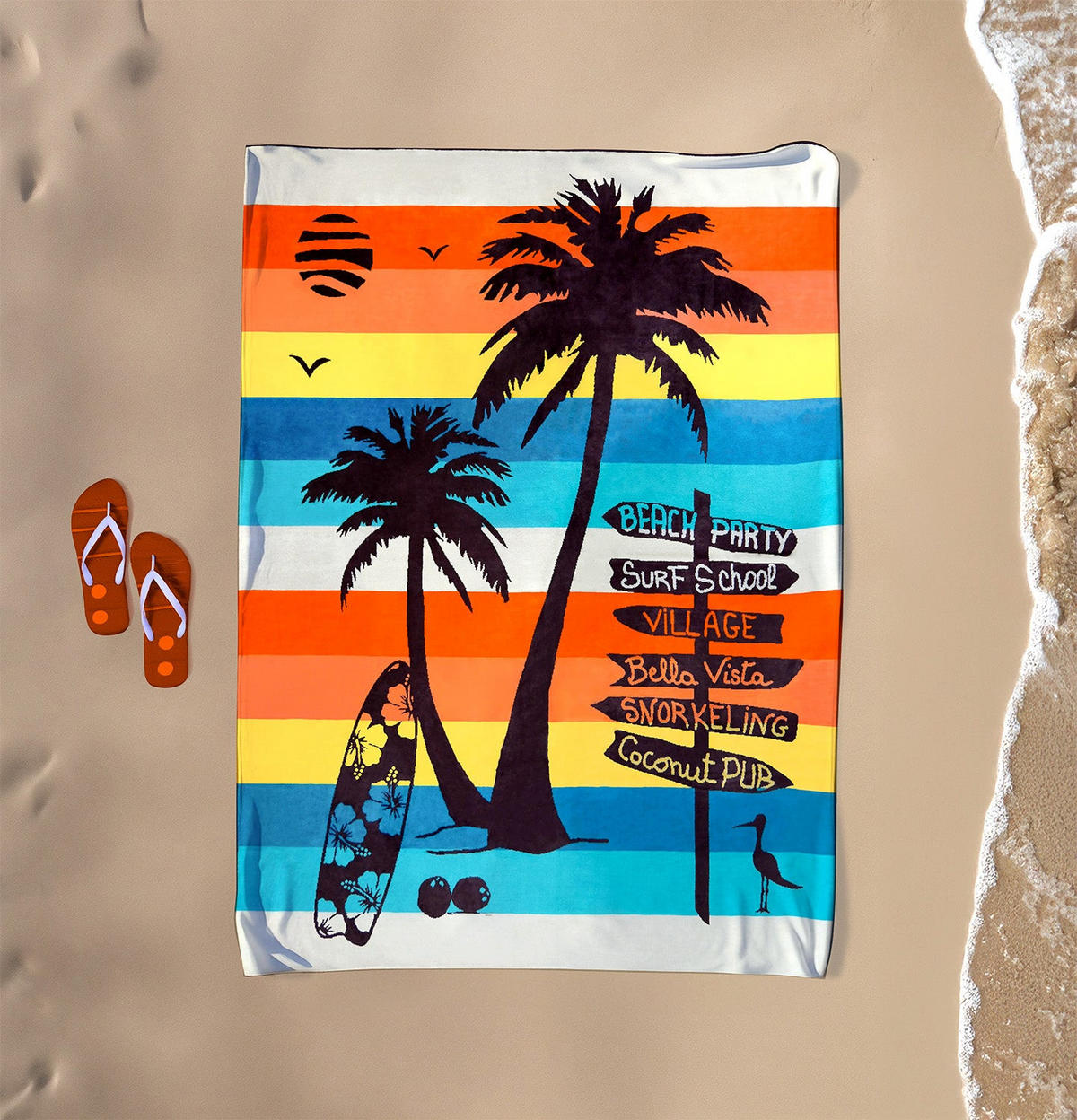STRANDTUCH aus Veloursfrottee Jacquard Mehrfarbig 140x180 400g/m² - Coconut Beach - Multicolor, Textil (140/180cm) - LE COMPTOIR DE LA PLAGE